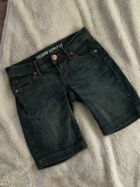 Mossimo Supply Co. Women's Dark Blue Denim Bermuda Shorts
